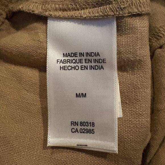 Lucky Brand Beige Linen Blend Pants Pull On Drawstring Womens Size Medium (1783) - Picture 4 of 6